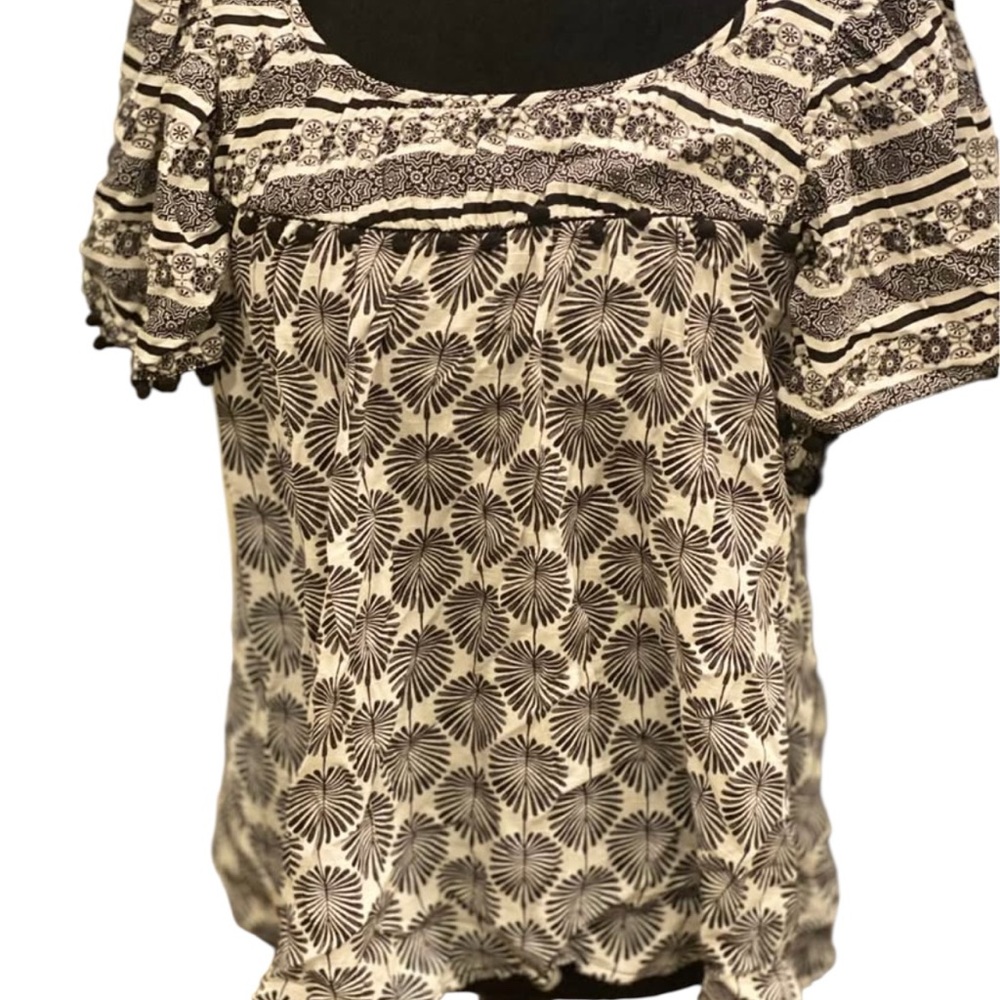Cato Black and White Floral Blouse